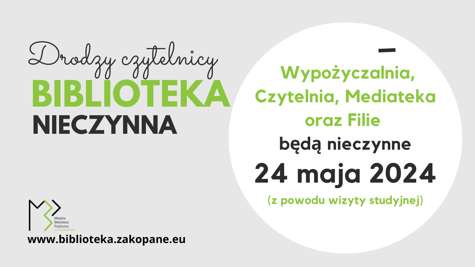 Biblioteka nieczynna 24 05 2024