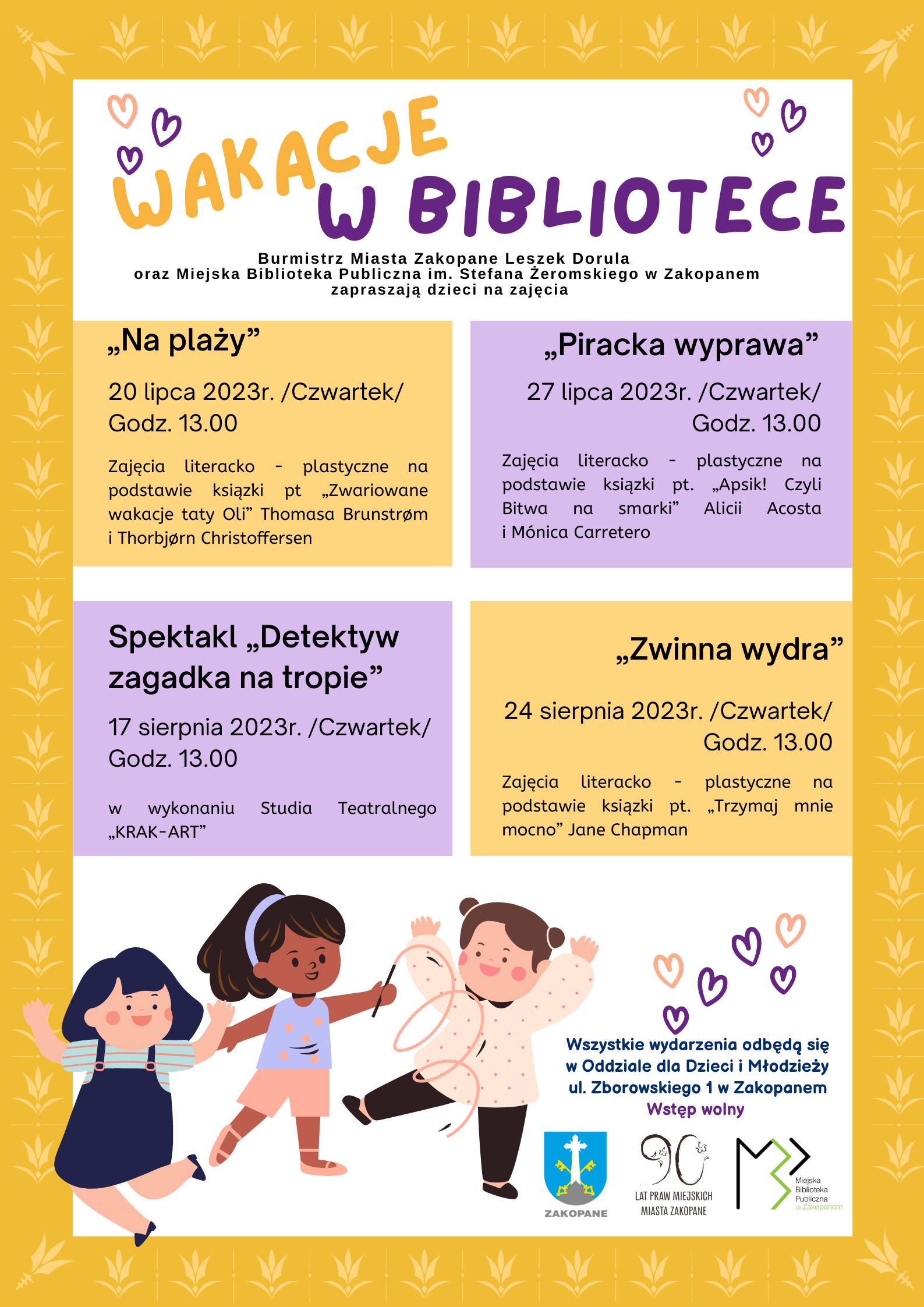 Plakat Wakacje w Bibliotece