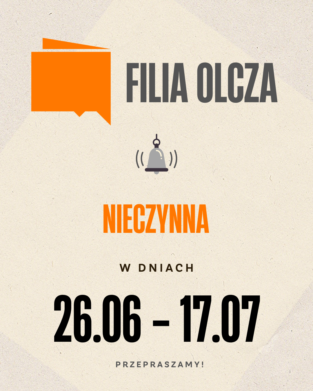 Komunikaty MBP OLCZA lipiec