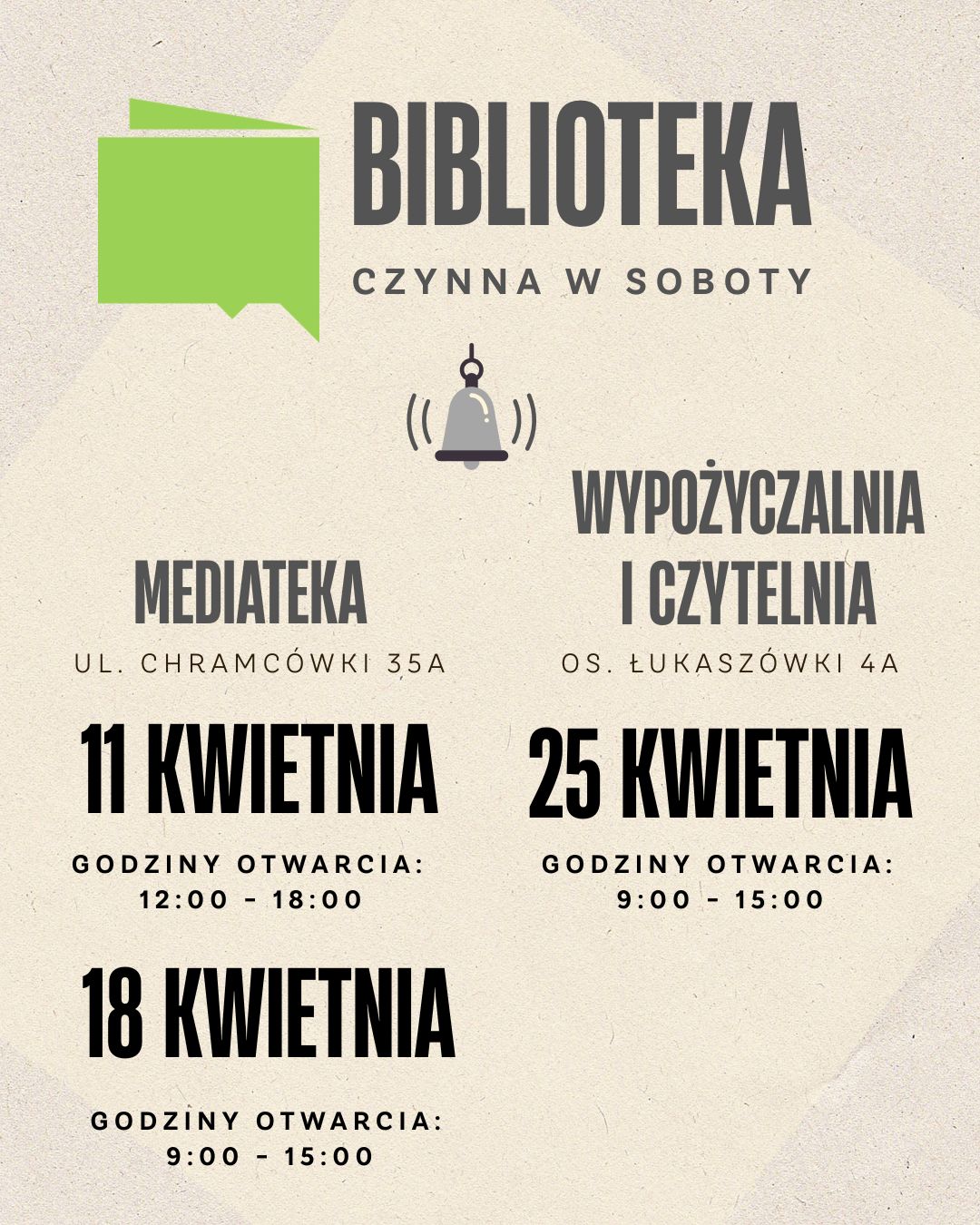 Komunikaty MBP soboty kwiecien
