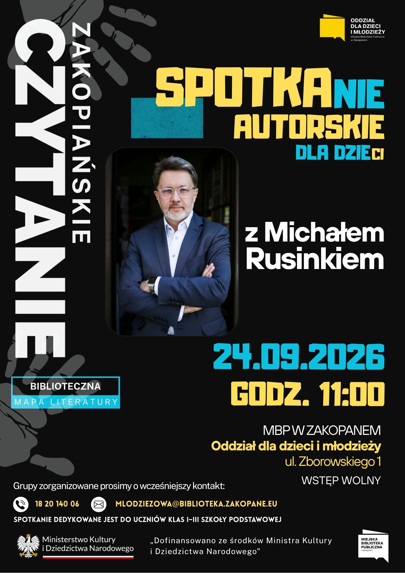 Spotkanie autorskie dla dzieci z Michałem Rusinkiem